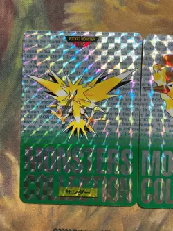 1996 Pokemon Carddass Holo Articuno Zapdos Moltres Set of 3 #3330 - Image 3