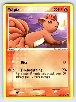 Vulpix 72/106 2005 EX Emerald Pokemon Card TCG Nintendo Common - VLP - Image 1