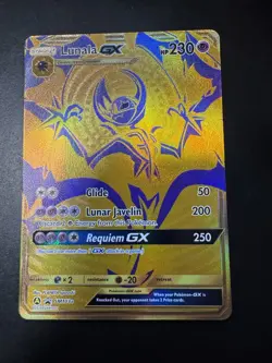 Pokemon Lunala GX SM103a Full Art Gold Card Black Star Promo - Image 1