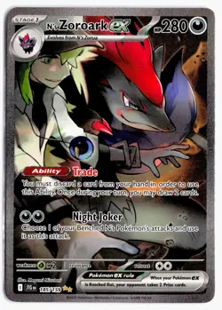 N's Zoroark ex 185/159 Journey Together Pokemon Holo NM - Image 1