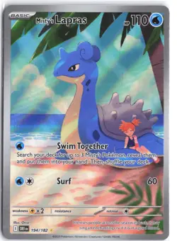 Misty's Lapras 194/182 Illustration Rare Destined Rivals Pokemon Holo NM - Image 1