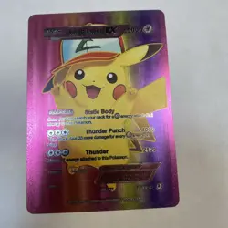 Ash Pikachu Ex HP5000 Rainbow foil Fan Art card Thunder Punch 🔥🔥🔥 - Image 1
