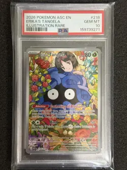 2026 Pokemon Ascended Heroes Erika's Tangela Illustration Rare #218/217 PSA 10🔥 - Image 1