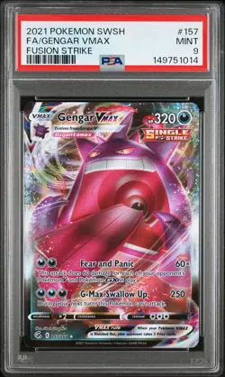 2021 POKEMON SWORD & SHIELD FUSION STRIKE #157 FULL ART/GENGAR VMAX PSA 9 - Image 1