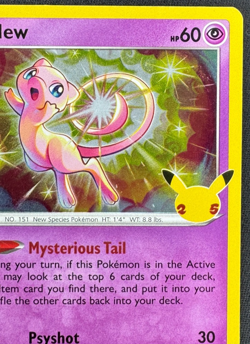 MEW 11/25 MP HOLO RARE CELEBRATIONS 25TH ANNIVERSARY POKEMON 2021 - Image 3