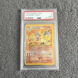 Pokemon Charizard Holo Rare Base Set Unlimited 4/102 PSA 3 (MK) - Image 1
