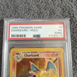 Pokemon Charizard Holo Rare Base Set Unlimited 4/102 PSA 3 (MK) - Image 2