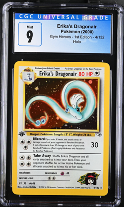 2000 Pokemon Gym Heroes 1st Edition Erika's Dragonair CGC 9 - Image 1
