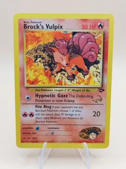 Brock's Vulpix (W Stamped) Promo Gym Challenge 37/132 Pokemon Card - WOTC 2000 - Image 1