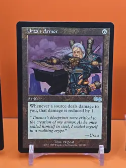 🟤🟤🟤 (4) 1998 MAGIC THE GATHERING URZA'S SAGA URZA'S ARMOR #313 PLAYED 🟤🟤🟤 - Image 3