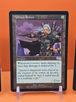 🟤🟤🟤 (4) 1998 MAGIC THE GATHERING URZA'S SAGA URZA'S ARMOR #313 PLAYED 🟤🟤🟤 - Image 4