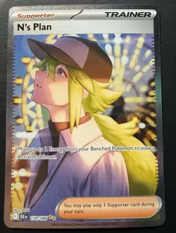 Pokemon TCG N's Plan 170/086 SV Black Bolt SIR Holo Full Art EN - Image 1