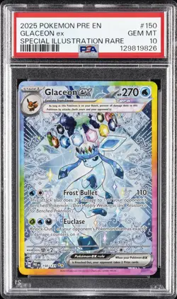 2025 POKEMON PRE EN-PRISMATIC EVOLUTIONS #150 GLACEON EX PSA 10 - Image 1