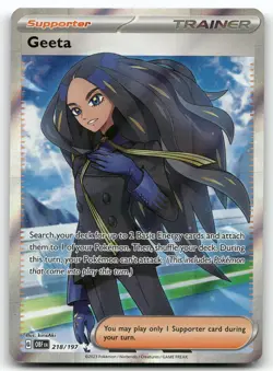 GEETA 218/197 ULTRA RARE OBSIDIAN FLAMES POKEMON NEAR MINT - Image 1