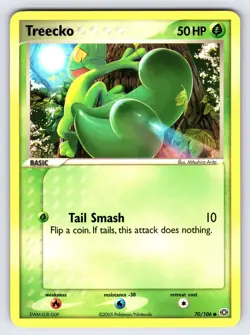 Treecko 70/106 2005 EX Emerald Pokemon Card TCG Arita Art Common - Nm/Vlp - Image 1