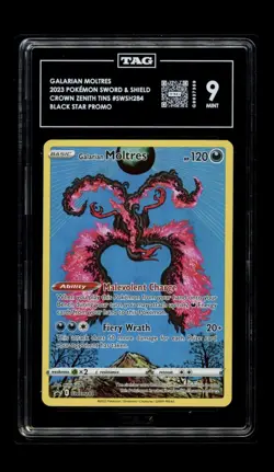 Galarian Moltres SWSH284 Black Star PROMO Pokemon Sword and Shield TAG 9 MINT A - Image 1