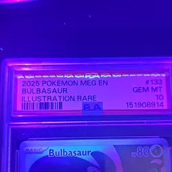 Pokemon TCG ME01 Mega Evolution Bulbasaur 133/132 PSA 10 Holo Illus Rare EN - Image 3