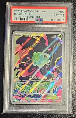 Pokemon TCG ME01 Mega Evolution Bulbasaur 133/132 PSA 10 Holo Illus Rare EN - Image 4