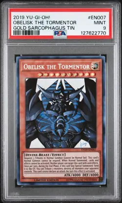 Yu-Gi-Oh! Obelisk the Tormentor TN19-EN007 Prismatic Secret Rare 2019 PSA 9 - Image 5