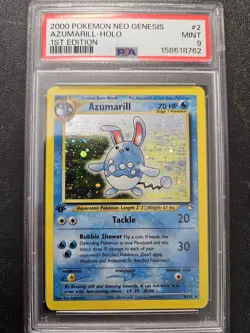 Pokemon PSA 9 1st Edition Neo Genesis Azumarill Holo Rare 2/111 MINT - Image 1