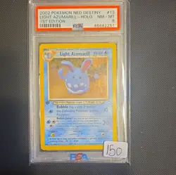 Pokemon Neo Destiny Light Azumarill Holo 1st Edition #13 2002 PSA 8 - Image 1