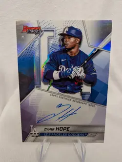 2025 Bowman’s Best Zyhir Hope #B25-ZH Best of 2025 Refractor Auto - Dodgers - Image 1