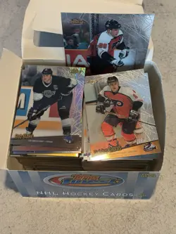 Lot Of 145 1998-99 TOPPS FINEST Box NHL Hockey Cards Refractors, Jumbo, Mystery - Image 1