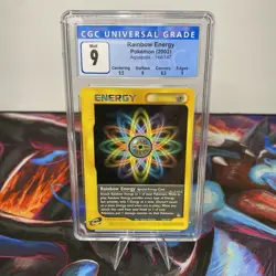 Rainbow Energy Common Aquapolis (2003) CGC Grade Mint 9 Pokemon Card 144/147 - Image 1