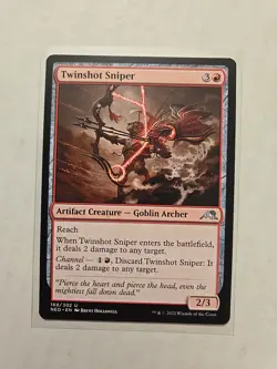 Twinshot Sniper - Kamigawa: Neon Dynasty - LP - Uncommon - Artifact Creature - Image 1