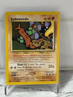 2001 Pokemon SUDOWOODO Neo Revelation 1ST EDITION Non Holo RARE Card 26/64 NM-MT - Image 1