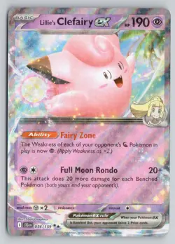 LILLIE'S CLEFAIRY EX 056/159 DOUBLE RARE JOURNEY TOGETHER POKEMON HOLO NM - Image 1