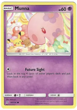 Munna 88/236 Unified Minds Common Pokemon Card - Image 1