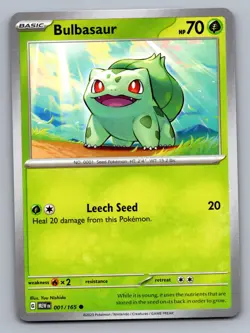 BULBASAUR 001/165 COMMON 151 POKEMON LP - Image 1