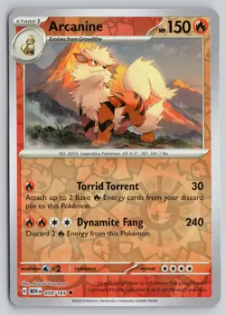 ARCANINE 059/165 UNCOMMON 151 POKEMON REVERSE HOLO NM - Image 1