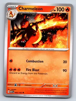 CHARMELEON 005/165 UNCOMMON 151 POKEMON NM - Image 1