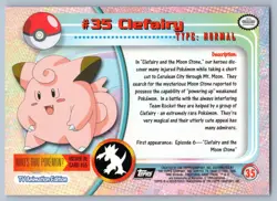 Clefairy #35 Topps Trading Cards Series 1 Pokemon NM - Image 2