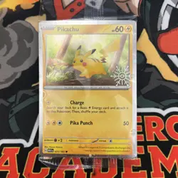 Pikachu 025/165 Pokemon Holiday Calendar Stamped Promo Card SEALED - Image 1
