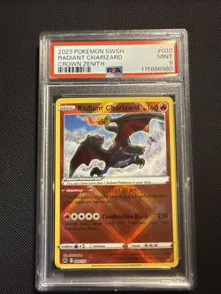 Pokemon 2023 Crown Zenith Radiant Charizard 020/159 Holo PSA 9 - Image 1