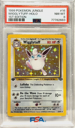 1999 POKEMON JUNGLE #16 WIGGLYTUFF 1ST EDITION HOLO PSA 8 NM - MT CARD - Image 1