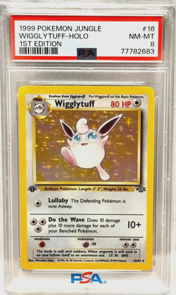 1999 POKEMON JUNGLE #16 WIGGLYTUFF 1ST EDITION HOLO PSA 8 NM - MT CARD - Image 2