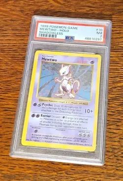 Pokemon Company Mewtwo Base Set Shadowless Holo Rare ENG 10/102 PSA 7 - Image 1