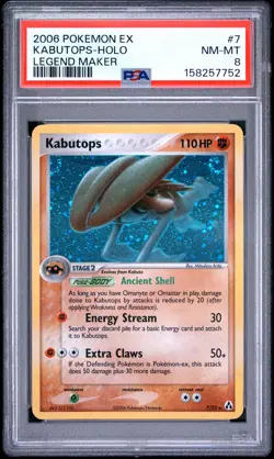 2006 POKEMON EX LEGEND MAKER #7 KABUTOPS-HOLO PSA 8 - Image 1