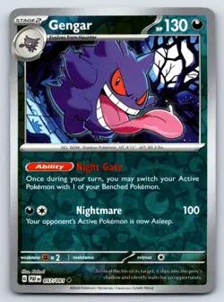 Gengar 057/091 Uncommon Paldean Fates Pokemon Reverse Holo Near Mint - Image 1