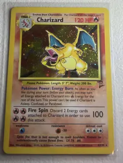 Pokemon TCG Charizard Base Set 2 4/130 Holo Mouth Swirl - Image 1