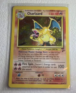 Pokemon TCG Charizard Base Set 2 4/130 Holo Mouth Swirl - Image 2