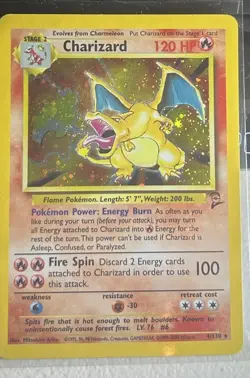 Pokemon TCG Charizard Base Set 2 4/130 Holo Mouth Swirl - Image 3