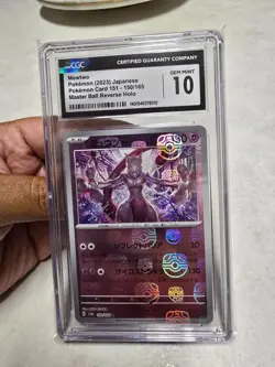 MASTER BALL Pokemon Mewtwo 150/165 Reverse 151 SV2a Japanese CGC Gem Mint 10 - Image 1