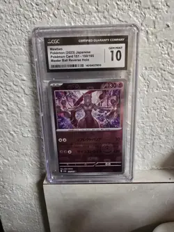 MASTER BALL Pokemon Mewtwo 150/165 Reverse 151 SV2a Japanese CGC Gem Mint 10 - Image 2