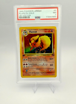 1999 POKEMON JUNGLE 1ST EDITION ENGLISH #3 FLAREON - HOLO PSA 7 NM - Image 1
