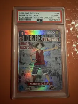 PSA 10 Monkey D. Luffy P-055 One Piece College Basketball Promo 2026 - Image 1